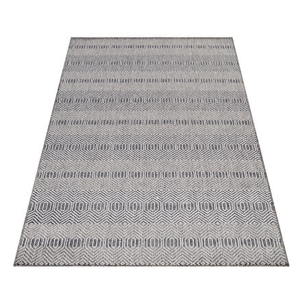 Modern Desenli Sisal Halı Gri Renk Salon Halısı Oturma Odası Halısı Yolluk Mutfak Halısı