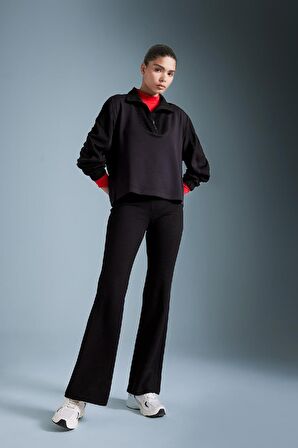 DeFactoFit Flare Fit İspanyol Paça Standart Boy Modal Sporcu Pantolon D0389AX24AUBK81