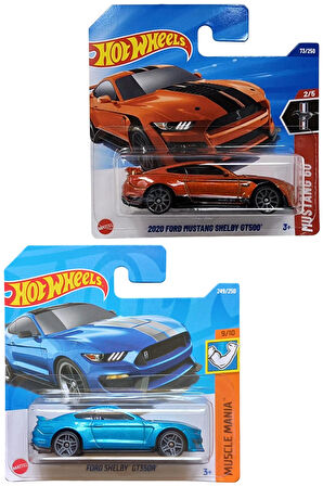 2 Araç Hot Wheels Set - 2020 Ford Mustang Shelby GT500 & Ford Shelby GT350R (1/64)