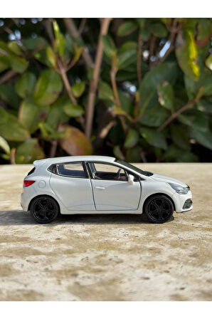 Renault Clio 4 Koleksiyon Metal Araba 12cm Lüks Araba Beyaz Oyuncak Araba Model Araba