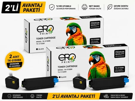 Kyocera ECOSYS M6535 Siyah Muadil Toner - 2'li Avantaj Paket