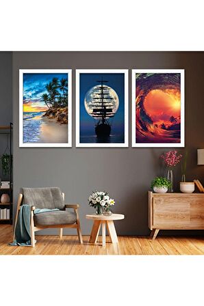 Ressam Tablosu Görselli Saatli Kanvas Tablo