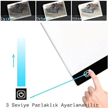 ShopFast A4 Led Işıklı(3 Seviye) Çizim Kopyalama Animasyon Portre Dövme Grafik Çizim Tableti