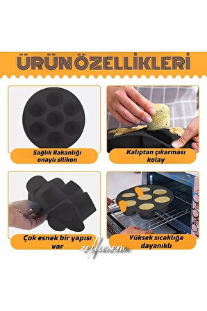 Muffin Silikon Kek Kalıbı 2’li Siyah