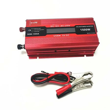 Pm-1500a 12 Volt - 1500 Watt Lcd Ekranlı Usbli Power Inverter