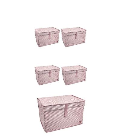 Düzenleyici Kutu Organizer Cırtlı Saklama Hurç Maxi Boy 30cm X 40cm X 50cm (5 Adet)