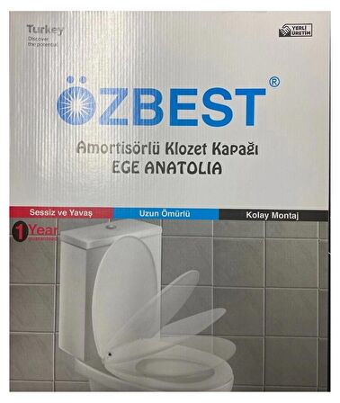 Lüks Yavaş Kapanan Amortisörlü Klozet Kapağı Ses Önleyicili, Kolay Montaj Her modele uyumlu