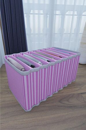 8 Bölmeli Dolap Ve Çekmece Içi Düzenleyici Akordiyon Organizer L-00517 (3 Adet)