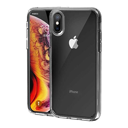 Gpack Apple iPhone Xs Kılıf Coss Şeffaf Sert KapakNano Glass