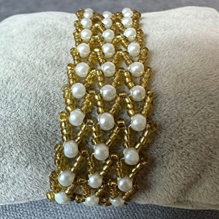 Uretti - Özlem 9422 1350 El Yapımı İncili Kum Boncuk Bileklik