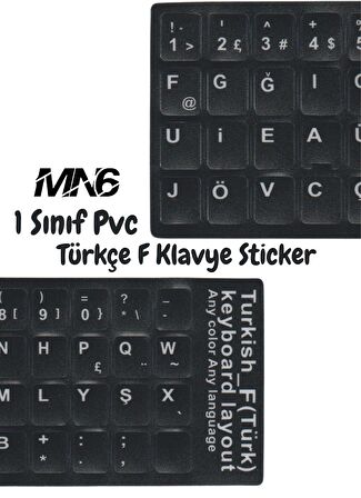 Türkçe F Klavye Etiketi,Kaliteli PVC-3 Adet,Türkçe F Klavye Sticker