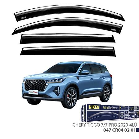 Chery Tiggo 7 Pro Niken Kromlu Cam Rüzgarlığı 4lü 2020 ve Üstü