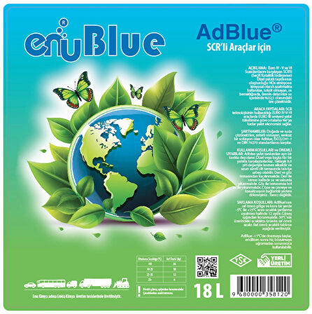 ENU ADBLUE 18 LT  20 KG (2024 YILI ÜRETİM) EURO 4 EURO 5 EURO 6