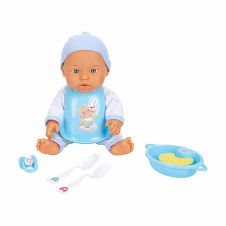 Sunman Oyuncak Bebelou Yemek Zamanı Sesli Bebek Seti 35Cm S00030021 (Karışık Renk, 1 Adet)