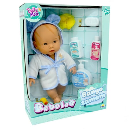 Sunman Oyuncak Bebelou Banyo Zamanı Bebek Seti 35Cm S01030031 (Karışık Renk, 1 Adet)