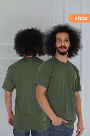 Erkek 3'lü Slim Fit Sıfır Yaka Fanila T-Shirt 
