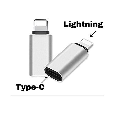 iPad iPhone iPod Macbook Type-C To Lightning Otg Adaptör Çevirici Aparat Dönüştürücü