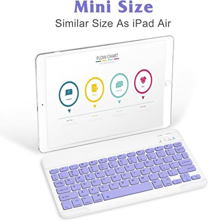 Huawei Matepad 11.5" Uyumlu Kablosuz Bluetooth Şarj Edilebilir Mini Q Klavye - Mor