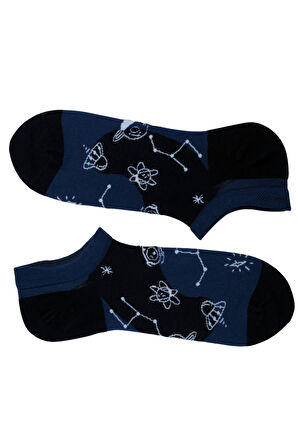 MRHERO Çok Renkli Unisex Galaxy Temalı Patik Çorap 1024-MH KARIŞIK RENKLİ