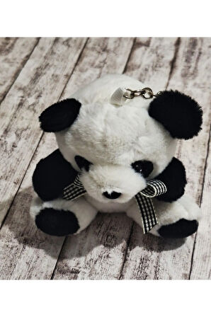 Büyük Boy Lüks Peluş Panda Anahtarlık Boyu 14 cm, Eni 10cm - Araba Süsü- Çanta Süsü