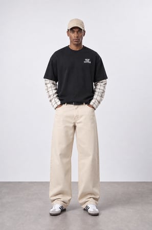 Erkek Now Or Never Nakışlı Double Sleeve Oversize Sweatshirt Siyah