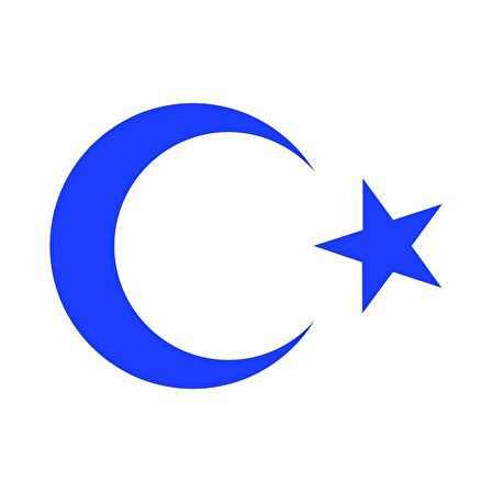 Ay Yıldız Sticker 17x17 Cm Mavi