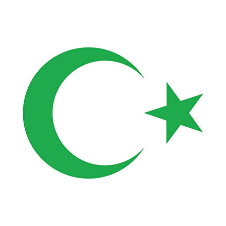 Ay Yıldız Sticker 17x17 Cm Yeşil