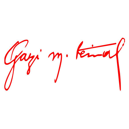 Gazi Mustafa Kemal İmzası Sticker17x17 Cm Kırmızı