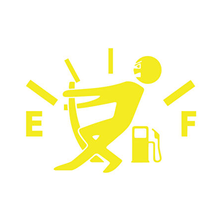 Oto Depo Kapağı Sticker17x17 Cm Sarı