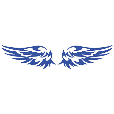 Çift Kanat Oto Logo Sticker  17x17 Cm Mavi