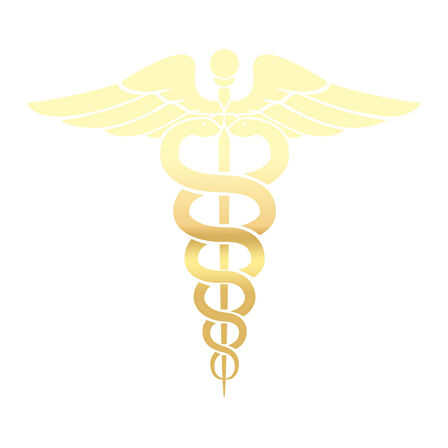 Tıp Logosu  Oto Sticker, Araba Sticker17x17 Cm Gold