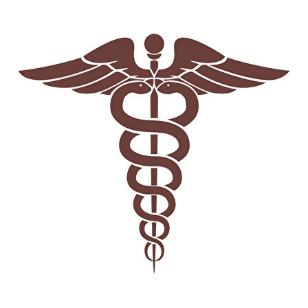 Tıp Logosu  Oto Sticker, Araba Sticker17x17 Cm Kahverengi