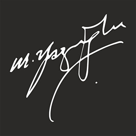 Muhsin Yazıcıoğlu İmza Sticker17x17 Cm Beyaz