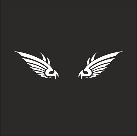 Kartal Kanatı Oto Sticker17x17 Cm Beyaz