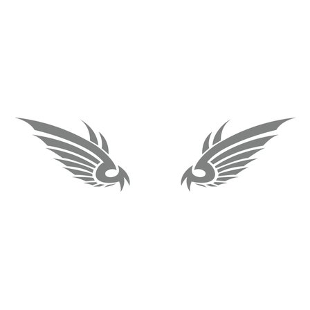 Kartal Kanatı Oto Sticker17x17 Cm Gri