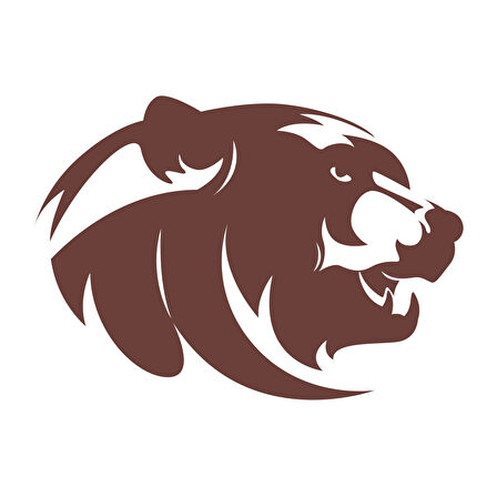 Ayı Kafası Sticker 17x17 Cm Kahverengi