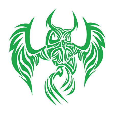 Baykuş Sticker17x17 Cm Yeşil