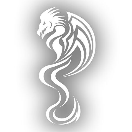 Ejderha Sticker 17x17 Cm Beyaz