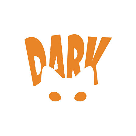 Dark Kedi Sticker 17x17 Cm Turuncu