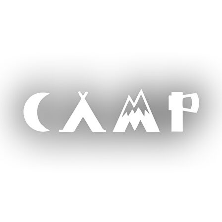 Camp Kamp Sticker17x17 Cm Beyaz