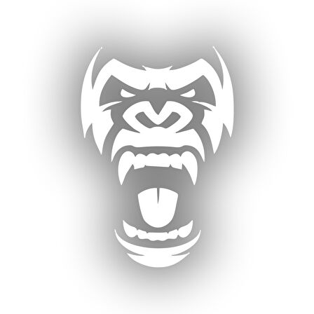 Goril Kafası Sticker17x17 Cm Beyaz