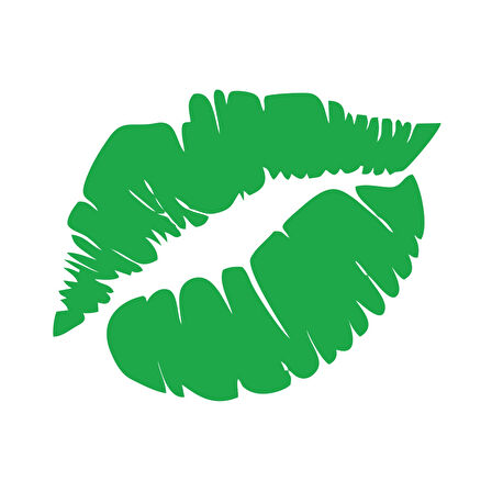 Öpücük Dudak Sticker 17x17 Cm Yeşil