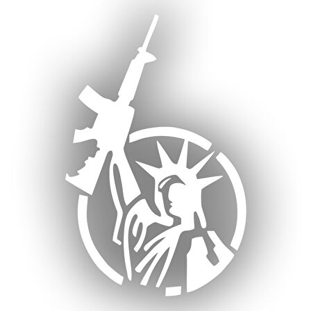 Özgürlük Heykeli Silahlı 17x17 Cm Beyaz