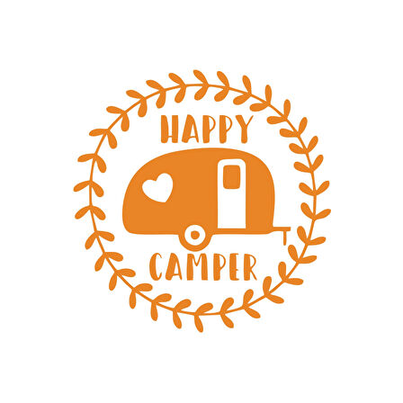 Happy Campers Sticker 17x17 Cm Turuncu