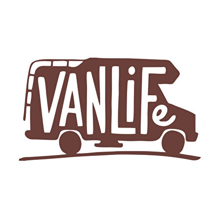 Vanlife Sticker 17x17 Cm Kahverengi