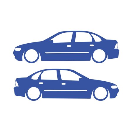 Basık Opel Vectra Sticker 17x17 Cm Mavi