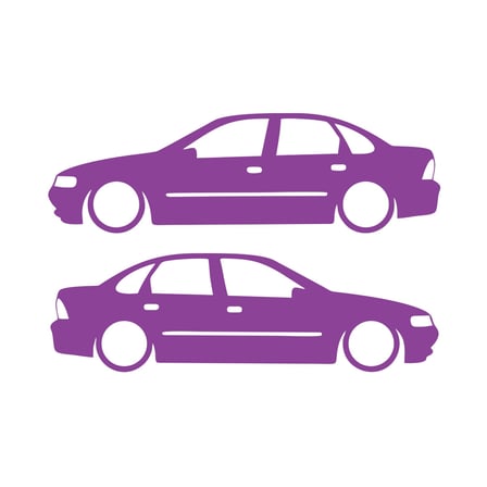 Basık Opel Vectra Sticker 17x17 Cm Mor