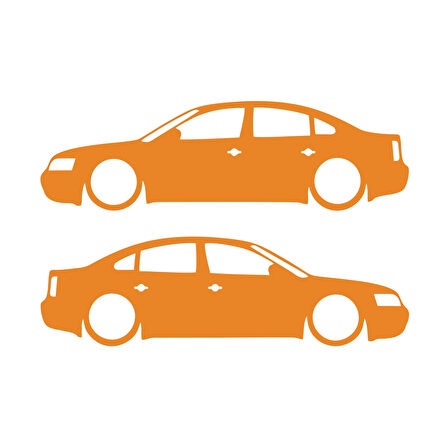 Basık Passat Sticker 17x17 Cm Turuncu