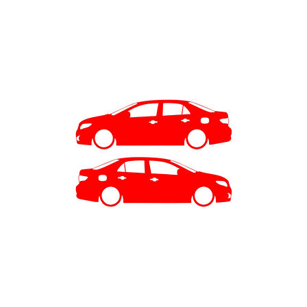 Basık Corolla Sticker 17x17 Cm Kırmızı