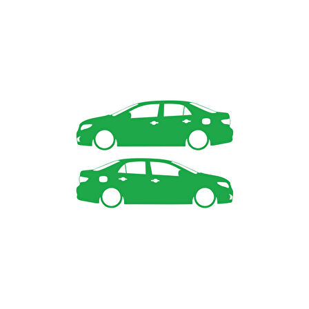 Basık Corolla Sticker 17x17 Cm Yeşil